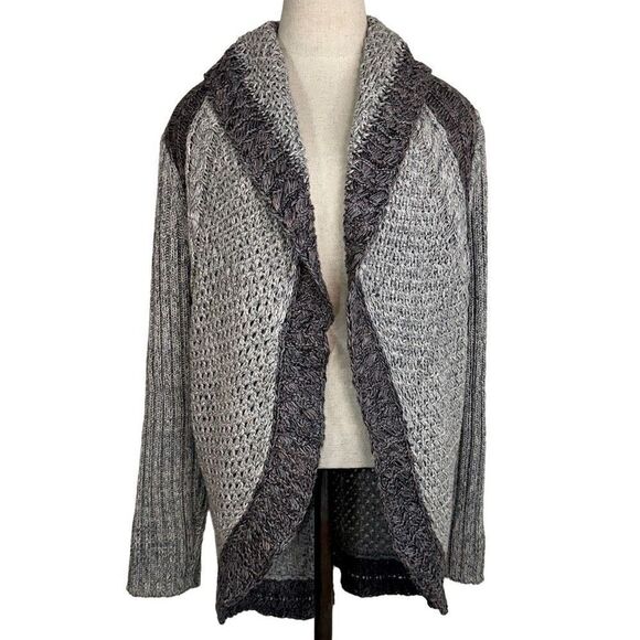 Cabi Womens Shadow Circle Chunky Knit Sweater Cardigan Style 910 Gray Medium - Picture 1 of 13